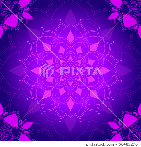 Mandala pattern on purple background - 스톡일러스트 [60485276] - PIXTA