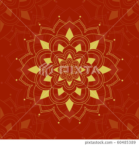Mandala patterns on red background - Stock Illustration [60485389] - PIXTA
