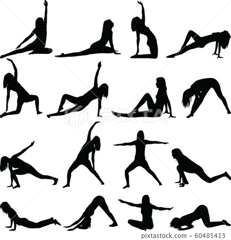 yoga exercise silhouette yoga exercise silhouette 60485413