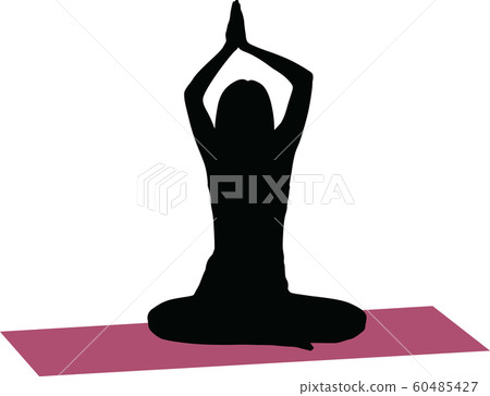 yoga exercise silhouette yoga exercise silhouette 60485427
