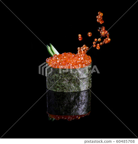 Gunkan maki with red caviar. 60485708