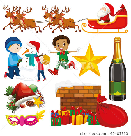 Set of isolated objects of christmas theme Set of isolated objects of christmas theme 60485760