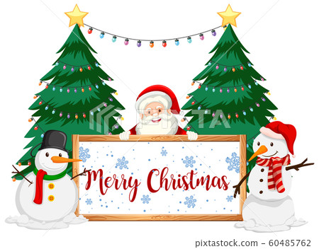 Christmas theme with Santa and snowman Christmas theme with Santa and snowman 60485762