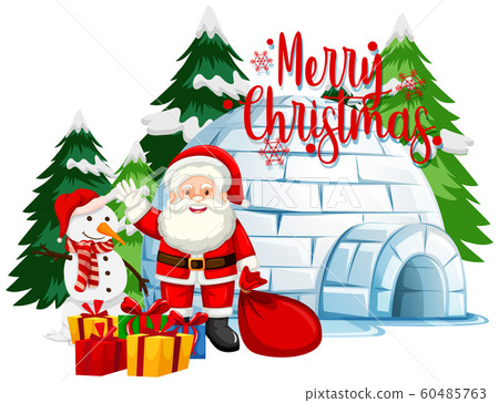 Christmas theme with Santa and snowman 60485763