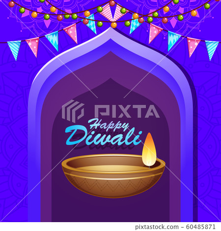 Background with mandala pantern for happy diwali Background with mandala pantern for happy diwali 60485871