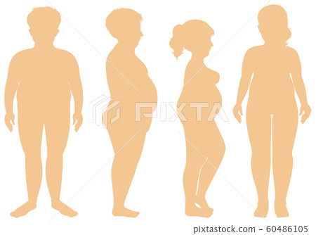 obese man silhouette