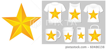 Yellow star on different product templates 60486138