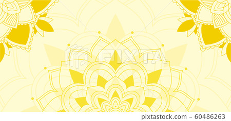 Yellow mandala patterns background - Stock Illustration [60486263] - PIXTA