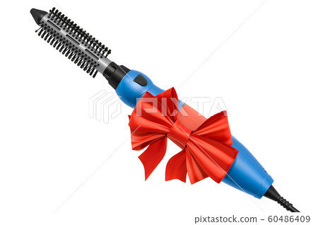 Hair Dryer Hot Air Brush with red ribbon and bow Hair Dryer Hot Air Brush with red ribbon and bow 60486409