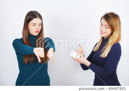 Quitting smoking concept. Hand is refusing cigarette offer. 60487803