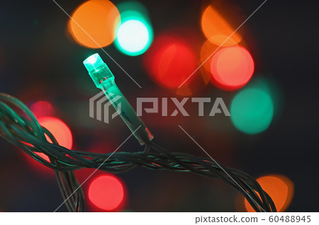 Closeup Blinker Decorative lights in christmas lights nighttime 60488945