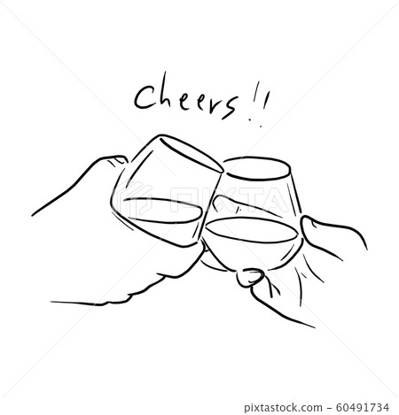 two hands cheering with glasses of alcohol vector - Stock Illustration ...