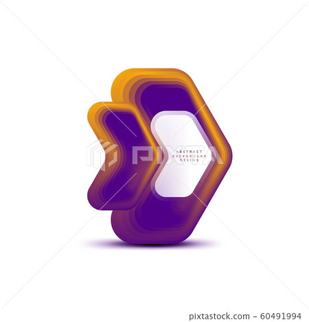 Vector arrow geometric banner created with blend color shapes effects. Trendy simple button, icon or business branding logo template, minimal style. Illustration For Wallpaper, Banner, Background 60491994