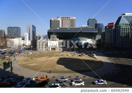 首爾市政廳，首爾廣場，廣場草坪 60492049