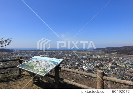 從新潟村上的村上城堡廢墟看的村上市 60492072