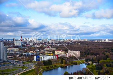 The capital of Belarus is Minsk, a top view 60492287