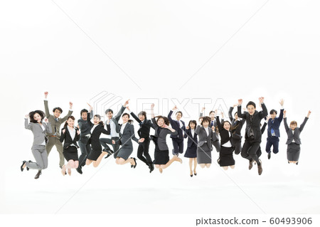 Large number of business, multiple, large number, many jumps 60493906