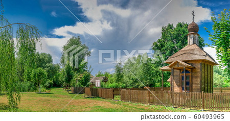 Wooden chapel in the city of Vilkovo, Ukraine 60493965