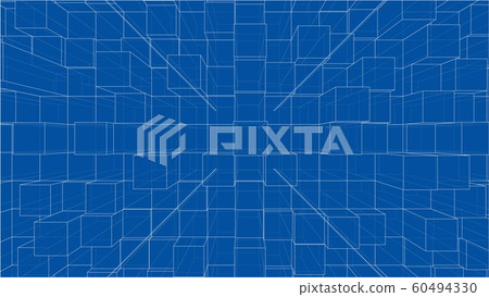 Abstract background of cubes outline. Vector 60494330