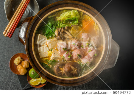 Chicken bowl hot pot winter Japanese food 60494773