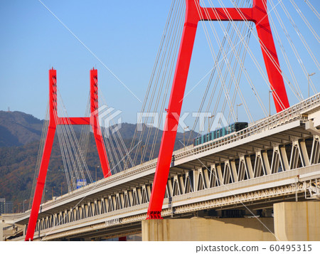 Rokko Island Bridge and Rokko Liner (from Rokko Island North Park) 60495315