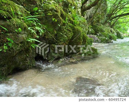 Flow of water Maruhara River Shimizu Shi Gifu Japan 60495724