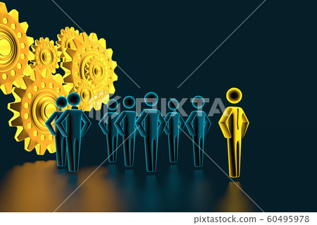 3d people - man, person in gear wheels. 3d rendering 3d people - man, person in gear wheels. 3d rendering 60495978