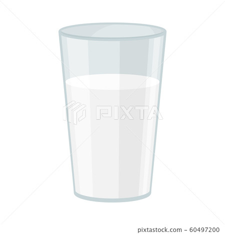 Almond Full Glass of Milk Vector Illustration 60497200