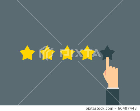 a business hand chooses five stars a business hand chooses five stars 60497448