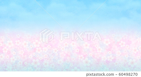 櫻花盛開藍天櫻花暴風雪染井吉野櫻 櫻花盛開藍天櫻花暴風雪染井吉野櫻 60498270