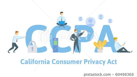 CCPA, California Consumer Privacy Act. USA data security, consumer personal data protection. Concept vector illustration in flat style. CCPA, California Consumer Privacy Act. USA data security, consumer personal data protection. Concept vector illustration in flat style. 60498368