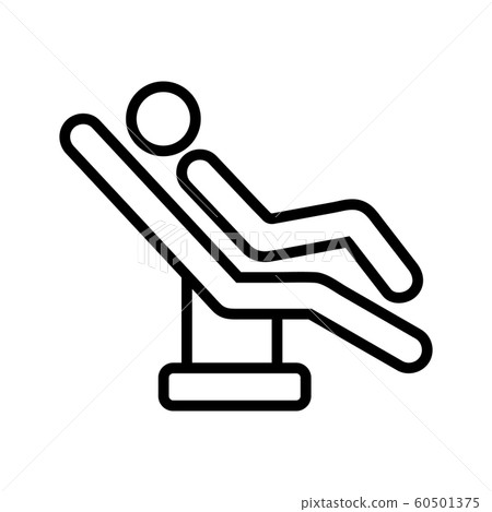 Patient and dentist chair icon vector. Isolated contour symbol illustration Patient and dentist chair icon vector. Isolated contour symbol illustration 60501375