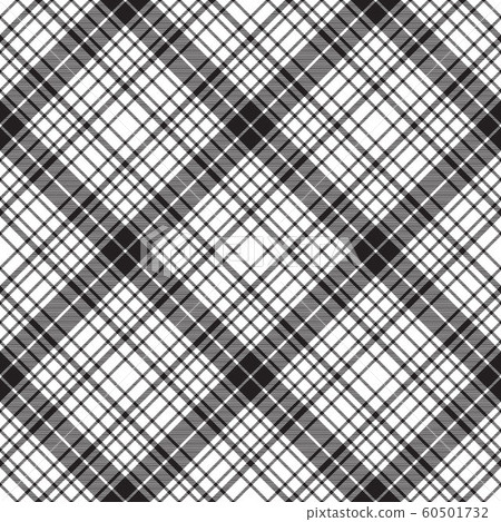 Check diagonal texture plaid black white seamless 60501732