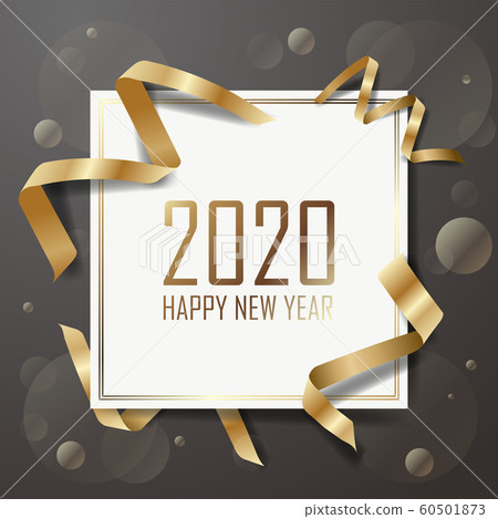 2020 New Year Card Gold and Black Background... - Stock Illustration ...