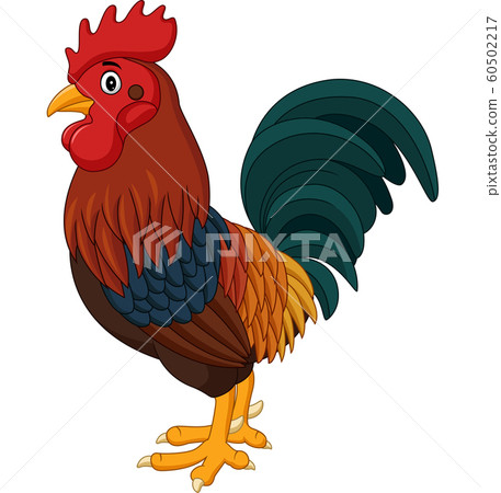 Cartoon rooster isolated on white background 60502217