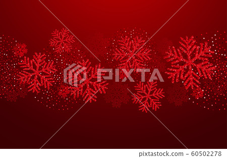 Vector Christmas card with red snowflakes and... - Stock Illustration ...
