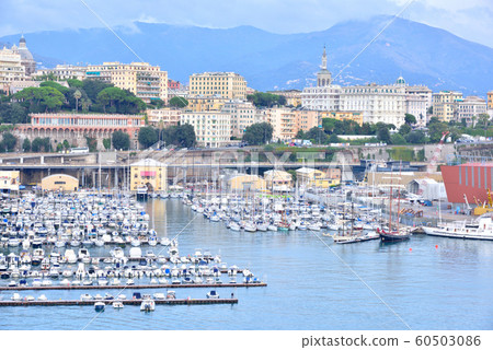 Genoa Port, Italy Landscape from a Mediterranean Cruise Passenger Ship 60503086