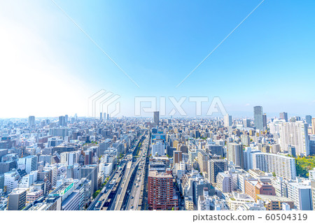 Osaka cityscape Awaza direction 60504319