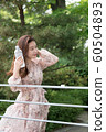 The look of a beautiful Korean woman, a park walk 60504893