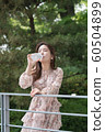The look of a beautiful Korean woman, a park walk 60504899