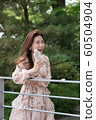 The look of a beautiful Korean woman, a park walk 60504904