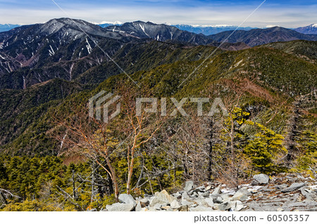 Okuchichibu main ridge line and the southern Alps mountain range seen from Mt. Okuchichibu main ridge line and the southern Alps mountain range seen from Mt. 60505357