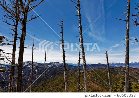 Views of Okuchibu main ridgeline and Yatsugatake from the summit of Mt. Views of Okuchibu main ridgeline and Yatsugatake from the summit of Mt. 60505358