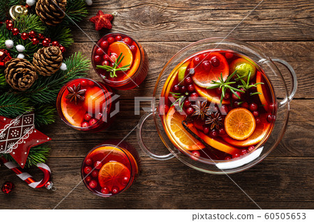 Christmas punch. Festive red cocktail, drink 60505653