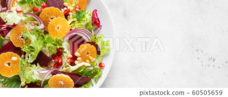 Christmas salad with boiled beet, red onion Christmas salad with boiled beet, red onion 60505659