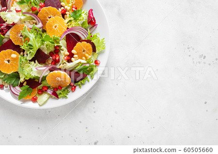 Christmas salad with boiled beet, red onion Christmas salad with boiled beet, red onion 60505660