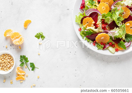 Christmas salad with boiled beet, red onion Christmas salad with boiled beet, red onion 60505661