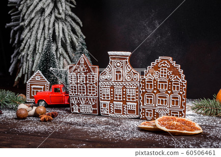 Christmas holiday table with delicious truffle cake Christmas holiday table with delicious truffle cake 60506461