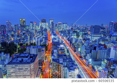 Osaka cityscape Higobashi night view 60506535