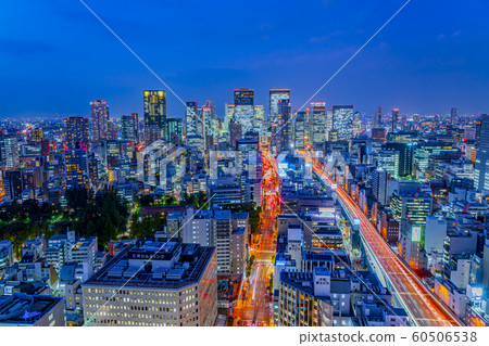 Osaka cityscape Higobashi night view 60506538
